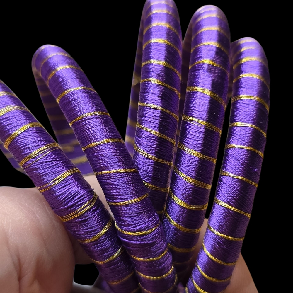 Elegant Purple and Gold Bracelet Set